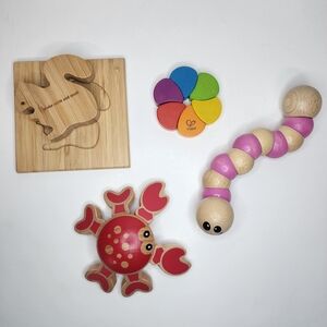 Colorful Wooden Infant Toddler Toys Set Of 4 Melissa & Doug, Hape